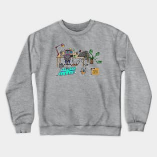 Podcaster at Desk Crewneck Sweatshirt